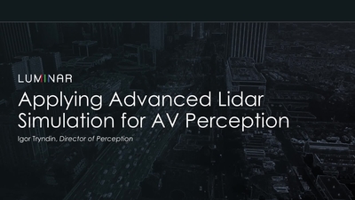 Applying Advanced Lidar Simulation for AV Perception
