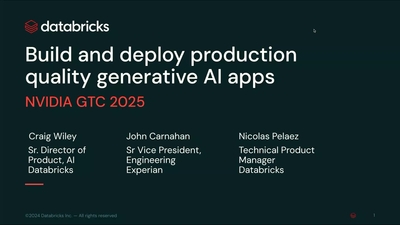Build and Deploy High-Quality Generative AI Agent Systems (Presented by Databricks)