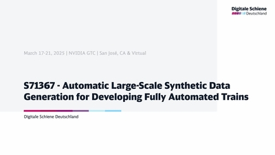 Automatic Large-Scale Synthetic Data Generation for Developing Fully Automated Trains