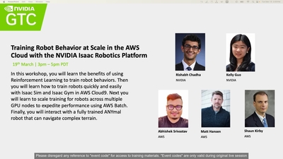 Training Robot Behavior at Scale in the AWS Cloud With the NVIDIA Isaac Robotics Platform